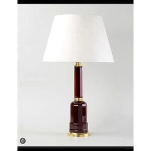 Vaughan French Vintage (2) Lamps RARE Glass & Brass Lux Shades Included